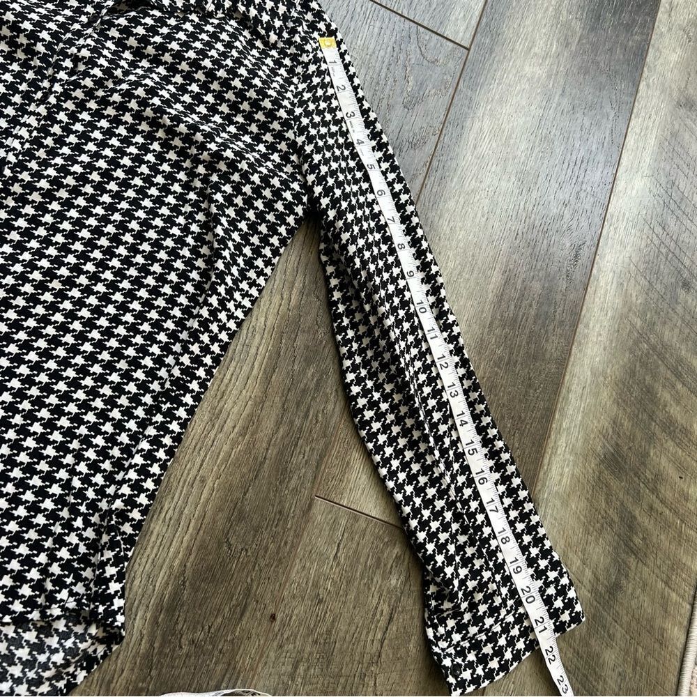 Big Dart Button Down Black And White Houndstooth … - image 8